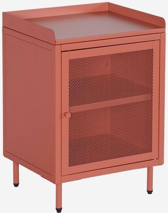 Sweeek Mesita De Noche Industrial De Metal Con 1 Puerta De Rejilla