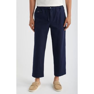 Imperfects Mr. Lynchs Easy Rider Seersucker Ankle Straight Leg Pants in Dark Navy at Nordstrom, Size X-Large