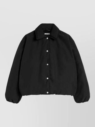 Jil Sander collared padded nylon silk blend coat