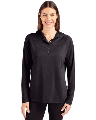 Cutter & Buck Coastline Epic Comfort Womens Hooded Long Sleeve Pullover Shirt
