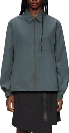 Rains Mito Water Repellent Overshirt in Dark Grey at Nordstrom, Size X-Large