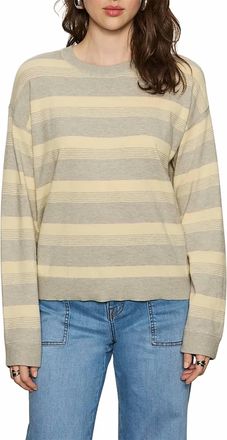 Sanctuary 24/7 Striped Popover Sweater In Heather Grey