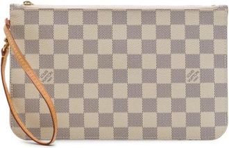 Louis Vuitton Pre-owned Neverfull Pouch - Dames - Vintage Clutch - Wit - ONE Size - Leer - Vintage