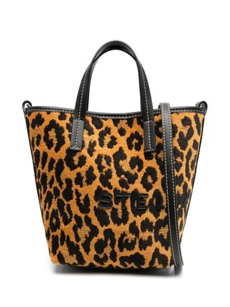 Stella McCartney Leopard-Jacquard Bucket Bag