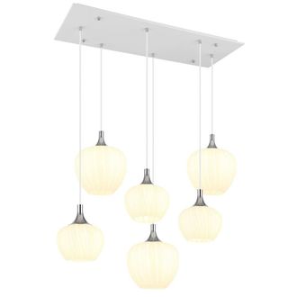 Netlighting Maxy Cluster Pendant Ceiling Light White Matt Opal Glass Shade 6x E27