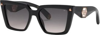 Philipp Plein Square Zonnebril - Dames - Zonnebrillen - Zwart - 56 MM - Accessoires