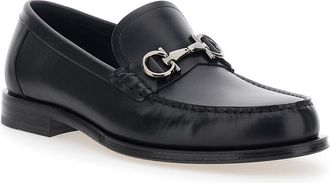Ferragamo Silver-Tone Hardware Loafer - Black