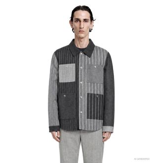 Thom Browne Flannel Funmix Banker Stripe Jacket