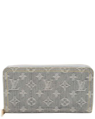 Louis Vuitton Grey Monogram Denim Nm Zippy Wallet (Authentic Pre-Loved)