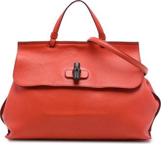 Gucci Pre-owned Gucci Large Calfskin Bamboo Daily Satchel Ladies Z3STKFL1LK0WWHV6
