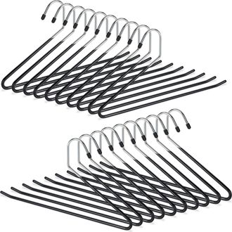 Relaxdays Pack De 100 Perchas Ropa Para Pantalones Antideslizantes, Metal Y Pvc, 35 Cm, Negro - Relaxdays