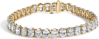 House of Brilliance IGI Certified 14K Yellow Gold 18 1/2 Cttw Oval Cut Lab Grown Diamond Tennis Bracelet