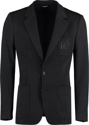 Dolce & Gabbana Mens Portofino Single-breasted Two-button Jacket - Black viscose - Size EU 46 (Mens)
