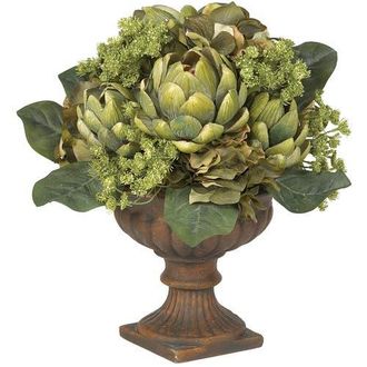 Nearly Natural Artichoke Centerpiece Artificial Flower Arrangement in Green at Nordstrom