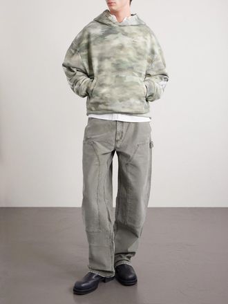 Amiri Logo-Embroidered Appliqu&eacute;d Camouflage-Print Cotton-Jersey Hoodie