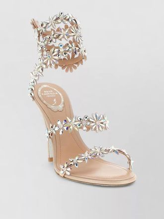 Rene Caovilla eva sandals open toe stiletto ankle strap