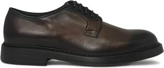 Doucal's Ronde Neus Veterschoenen - Heren - Nette schoenen - Zwart - 41 1/2 EU - Leer - Schoenen
