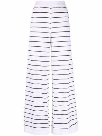 Fabiana Filippi stripe-print flared trousers - White