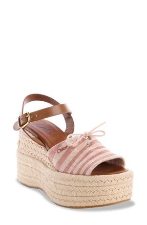 Chlo&eacute; Isla Espadrille Platform Wedge Sandal in Woodrose at Nordstrom, Size 10Us