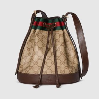 Gucci Venice Small Bucket Bag, Beige, GG Canvas