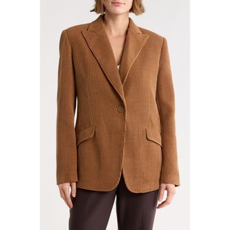 Max Studio One-Button Corduroy Blazer in Cognac at Nordstrom Rack, Size X-Large