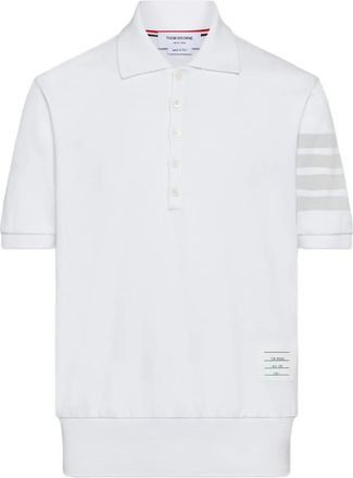 Thom Browne Ottoman poloshirt met vier strepen - Wit