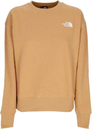The North Face Essential Crewneck Sweatshirt - Dames - Sportshirts - Beige - L - Katoen - Fitness