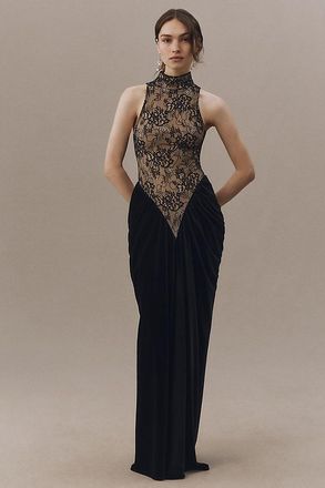 Delfi Hepburn High-Neck Maxi Dress