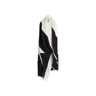 Alberta Ferretti Asymmetric Short Dress with Graphic Print - female - Alberta Ferretti - Short Dresses - Black - XS - Dresses