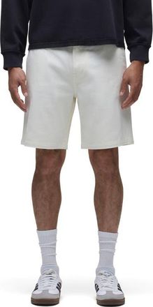 Hudson Venice Flat Front Off White Cotton Twill Chino Shorts in Birch Wood at Nordstrom, Size 34