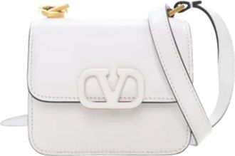 Valentino Tweedehands leren handtassen - Dames - Vintage Schoudertas - Wit - ONE Size - Leer - Vintage