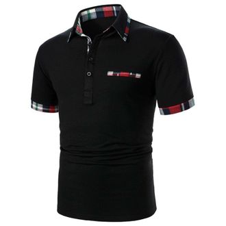 Generic Mens Polo Shirt 5XL with Chest Pocket - Polo Shirt Mens Short Sleeve with Pocket - Polo Shirt Mens XXL Regular Fit - Black Polo Shirts Mens XL - Polo 