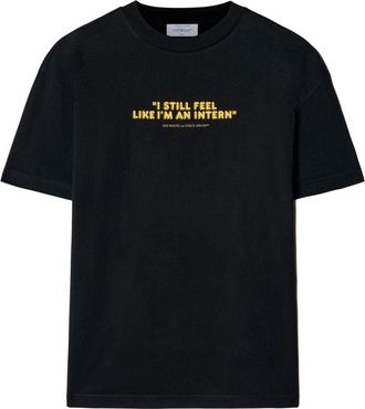 Off-white slogan-print short-sleeve T-shirt - women - Cotton - L - Black