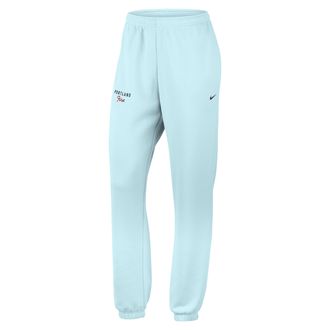 Nike Womens Portland Fire French Terry Standard Cuffed Pants in Blue | IR0849-474