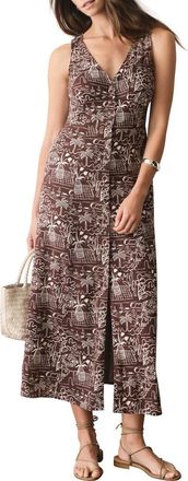 Marine Layer Camila Print Sleeveless Maxi Dress in Flores Print at Nordstrom, Size X-Large