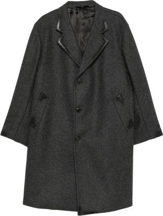Prada Leather-trimmed Single-breasted Coat