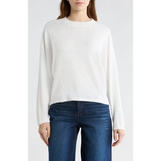 Democracy Textured Knit Dolman Sleeve Top in Winter White at Nordstrom Rack, Size X-Large