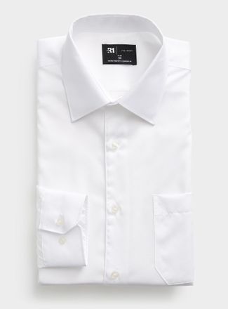 Le 31 Mens Solid twill wrinkle-free shirt Comfort fit