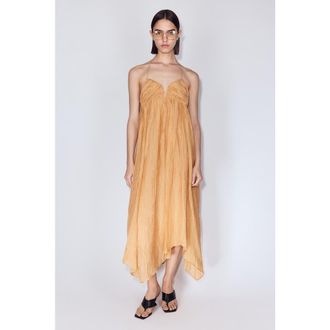 H&M Sweetheart-neck Halterneck Dress in Dusty Orange at Nordstrom, Size Xx-Large