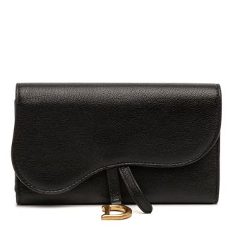 Dior Pre-owned Dior Goatskin Saddle Long Wallet Ladies WAENCIQNUKJI8941