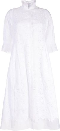 Shiatzy Chen sheer-lace cotton long coat - women - Cotton - 40 - White
