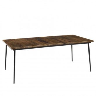 Macabane Mesa de comedor rectangular de madera reciclada de 200 x100 cm