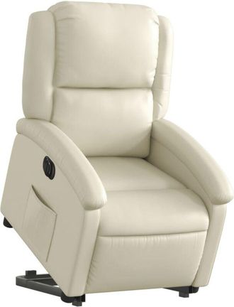 vidaXL Vidaxl - Sill&oacute;n Reclinable Elevable El&eacute;ctrico De Cuero Sint&eacute;tico Crema