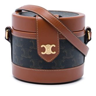 Celine Pre-owned Celine Small Triomphe Coated Canvas Tambour Crossbody Unisex DCVZJR0VFH1DD7CO