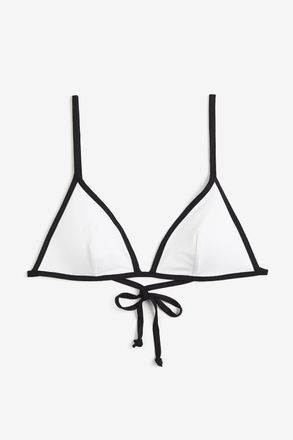 H&M Wattiertes Triangel-Bikinitop - White
