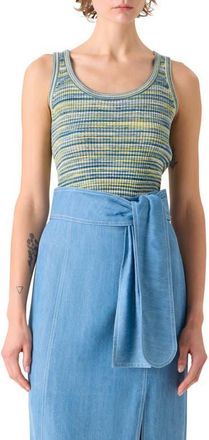 Akris Space Dye Merino Wool Sweater Tank in Sky Blue-Multi at Nordstrom, Size 16