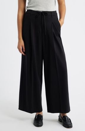Liverpool L.A. Wide Leg Drawstring Pants in Black at Nordstrom, Size 16