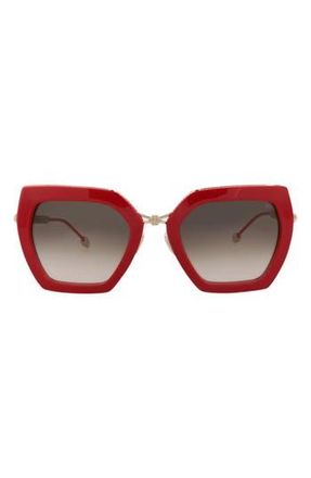 Philipp Plein 53mm Geometric Sunglasses in Red Gold Brown at Nordstrom Rack