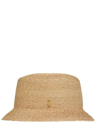 Saint Laurent 703012_3YG579600 Straw Fedora - Beige