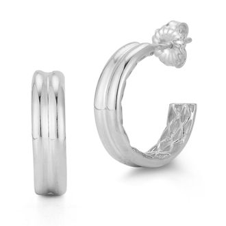 Glaze Jewelry Sterling Silver Polished Hoops